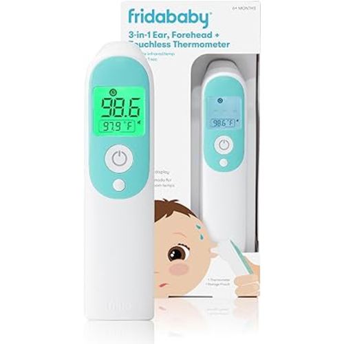 Frida Baby Thermometer, 3-in-1 Infrared Thermometer for Ear, Forehead & Touchless, Digital Baby Thermometer for Infants ,Toddlers, Kids & Adults
