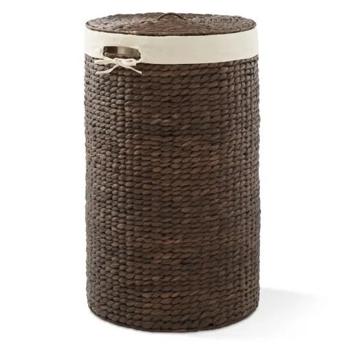 Round Laundry Hamper Basket with Lid & Liner for Clothes