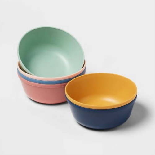 15oz 6pk Plastic Kids' Bowls - Toddler Snack Bowls, Dishwasher & Microwave Safe