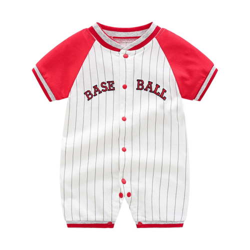 Zanarzt Baby Bodysuit Newborn Boy Baby Summer Clothes Baby Cotton Crawling Clothes Baby Children's Clothing Baseball Baby Clothes Red,6-9 Months