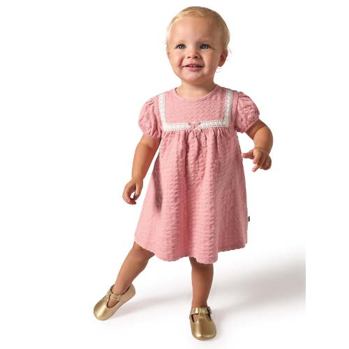Modern Moments by Gerber Baby Girl Dress With Ribbon Lace and Diaper Cover Set, 2-Piece, Sizes 0/3 Months - 24 Months