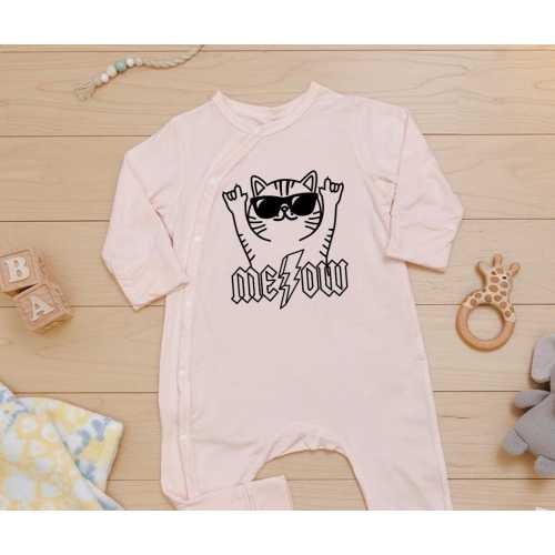 Rock and Roll Cat Baby Bodysuit, Funny Cat Lover Outfit, Rockstar Cat Baby Clothes, Rock N Roll, Infant Outfit, Pet Gift for Baby, Newborn