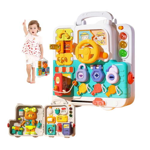 LieGorJi Musical Busy Board, Learning Sensory Montessori Toys, Birthday Gifts for 0-12 Month 1-3 3-5 Year Old