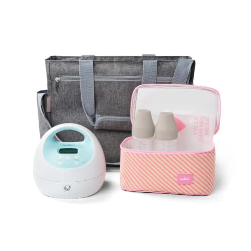 Spectra Baby S1 Plus Electric Breast Milk Pump with Tote, Bottles & Cooler | Portable Rechargeable Electric Breast Pump Bundle with Tote Bag, Breast Milk Bottles & Cooler for Baby Feeding