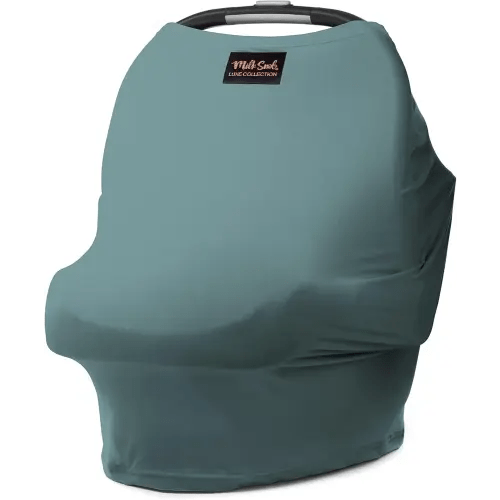 Milk Snob Original 5-in-1 Luxe Cover in Jade - Added Privacy for Breastfeeding, Baby Car Seat, Carrier, Stroller, High Chair, Shopping Cart, Lounger Canopy, Newborn Essentials, Nursing Top