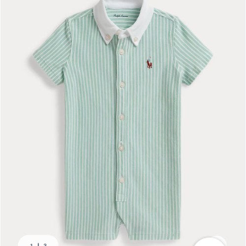 Striped Knit Oxford Shortall