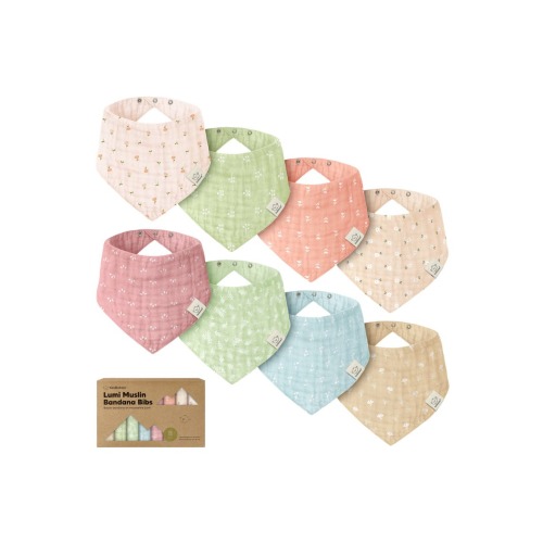 8-Pack Lumi Muslin Bandana Bibs
