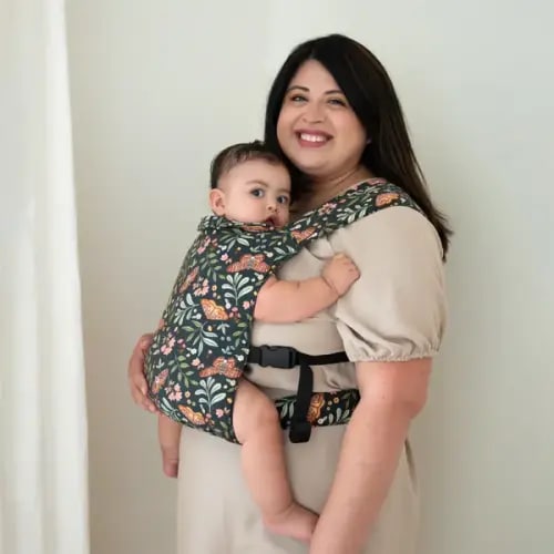 Night Garden Lark Baby Carrier - Dark Floral Soft Structured Carrier | hope&plum