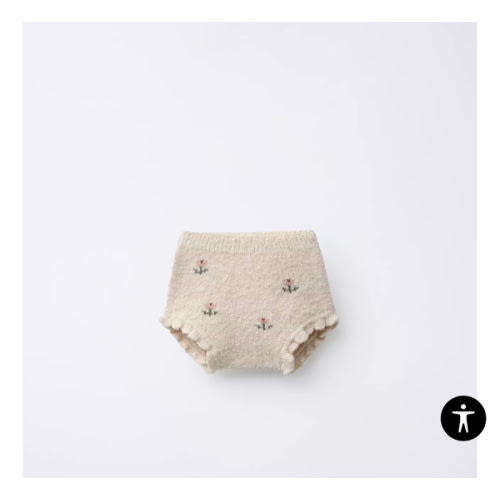 FLORAL EMBROIDERY KNIT BOTTOMS - Light beige | ZARA United States