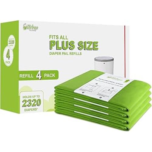 Refills Compatible with Dekor Plus Diaper Pail | 4 Pack | Disposable Diaper Pail Refill | Extra Thickness | Diaper Trash Bags | Cherry Blossom Scented | Holds up to 2320 Diapers