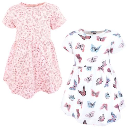 Hudson Baby Infant and Toddler Girls Cotton Dresses, Sweet Butterflies, 4T