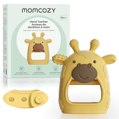 Momcozy Baby Teether Toys | Baby Teething Toys | Baby Teething Relief | Food Grade Silicone Teether Baby Toys | Baby Teether 0-6 Months | Teething Toy 6-12 Months | Baby Essential | Yellow