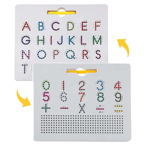 Double Sided Magnetic Letter & Number Board Set Alphabet & Numbers Tracing Board for Toddlers, ABC Uppercase & Math Learning, Montessori & Educational Toys for Kids