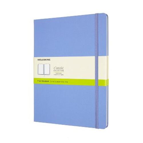 Moleskine Plain Hardcover Notebook XL 7.5"x9.5" Hydrangea Blue
