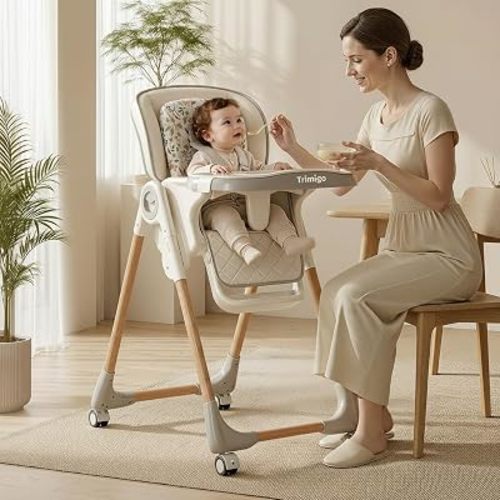 Baby High Chair for Babies and Toddlers 0-3, Khaki