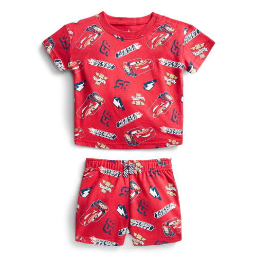 Pixar Cars Baby Boys Allover Print Short Sleeve Tee and Shorts Set, 2-Piece, Sizes 0/3M-24M