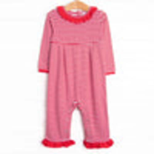 Lexie Ruffle Romper, Red Stripe – Stitchy Fish