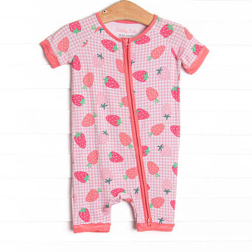 Pineberry Picnic Bamboo Short Zippy Pajama, Pink – Stitchy Fish