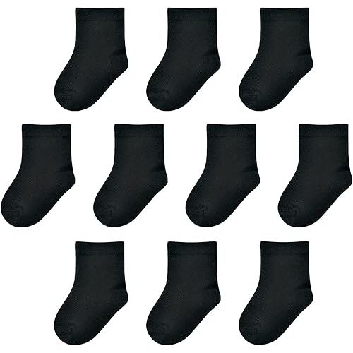 Baby Socks 0-3 months Infant White Crew Socks Baby Girls Newborn Dress Socks Boys Baptism Christening 10 Pack