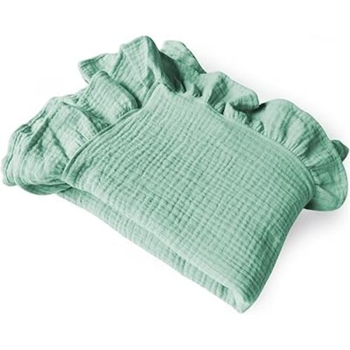 Organic Muslin Baby Blankets, Cotton Crib Blanket for Baby Infant Toddler, Super Soft and Lightweight Nursery Blankets 47"x47"| Perfect for Boys & Girls (White)