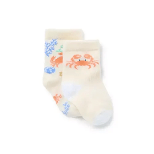 Baby Nutmeg Cream Sea Friends Baby Sea Friends Sock 2-Pack by Janie and Jack