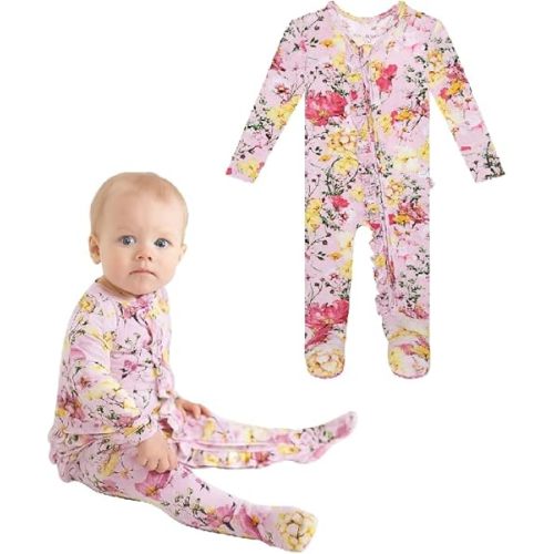 Ruffled Zippered Vintage Pink Rose One Piece