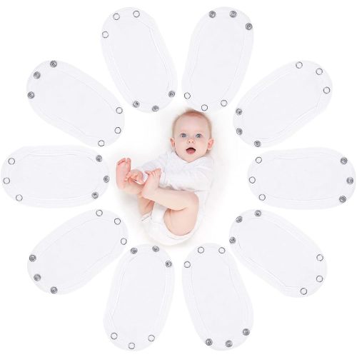Bencailor 10 Pieces Bodysuit Extender for Baby Boys Girls Toddler Baby Bodysuit Extender(White)