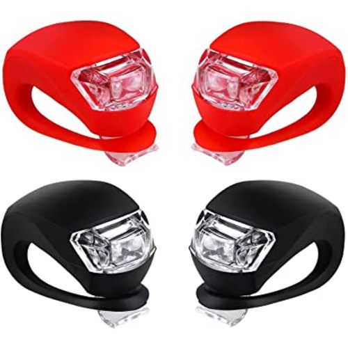 Malker Bicycle Light Front and Rear Silicone LED Bike Light Set - Bike Headlight and Taillight,Waterproof & Safety Road,Mountain Bike Lights,Batteries Included