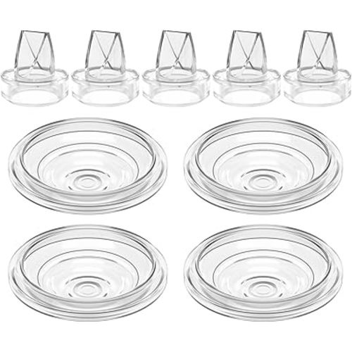 5Pack Silicone Duckbill Valve & 4Pack Silicone Diaphragm Compatible with momcozy S9 / S12 / S9Pro / S12Pro Wearable Breastpump, Breast Pump Replacement Parts, Breastfeeding Essential Accessories