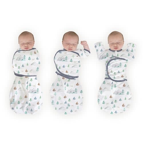 SwaddleDesigns 6-Way Omni Swaddle Sack Arms Up Swaddle for Newborn, More Options to Calm Startle Reflex, Improves Sleep