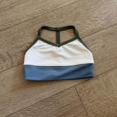 Five Dancewear, Ribbed Boss Bra in White Blue, YL Child 7/8 - Final Sa – Dancewear Resale 3.0