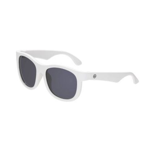 Little Suns by Babiators Rubber Navigator Sunglasses - White: UV Protection, One Size Fits Most
