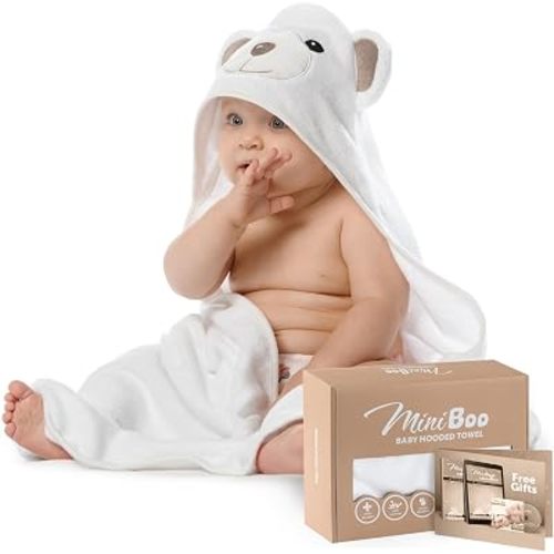 Hooded Baby Towels for Newborn & Toddler - Super Soft Baby Bath Towels with Hood, Highly Absorbent Viscose Made from Bamboo Hooded Towel for Boys, Girls, Newborn Essentials