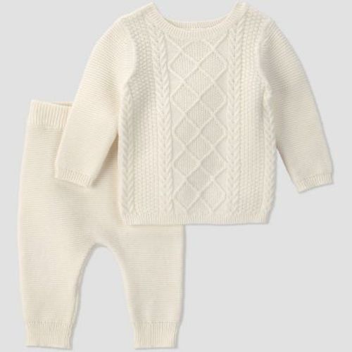 Carter's Just One You® Baby Boys' Cableknit Sweater and Pants Set - Ivory 6M
