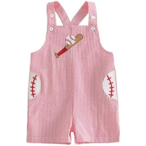Toddler Baby Boy Baseball Outfit Baseball Embroidery Sleeveless Tank Romper Suspender Jumpsuit Boys Summer Clothes