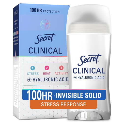 Secret Clinical Antiperspirant Deodorant, Invisible Solid, Stress Response, 1.6 oz