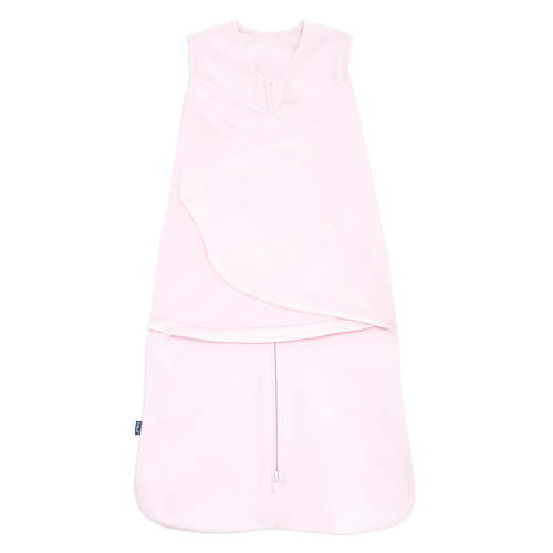 HALO Cotton SleepSack Swaddle, 3-Way Adjustable Wearable Blanket, TOG 1.5, Solid Pink, Girls, Infant, Small, 3-6 Months