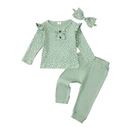 Mioglrie Toddler Baby Girl Clothes Fall Winter Outfits Infant Girl Sweatshirt Top 6 9 12 18 24 Months 2T 3T Pants Set