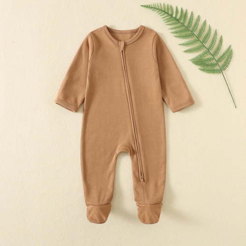 Cowsor Organic Cotton Baby Footie Pajamas Newborn Soft Zip Sleeper