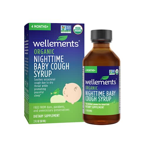 Wellements Organic Nighttime Baby Cough Syrup | Soothes Occasional Cough Due to Dry Throat While Promoting a Peaceful Night’s Sleep*, USDA Organic | 2 Fl Oz, 4 Months+