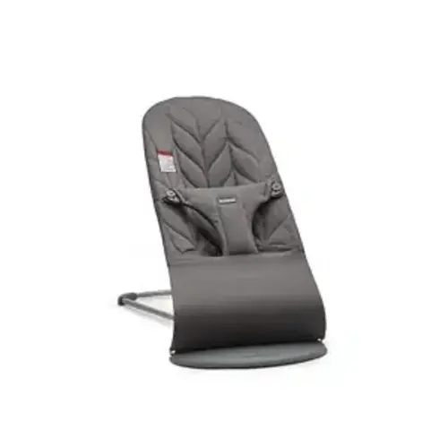 BabyBjörn Bouncer Bliss, Anthracite, Woven, Petal Quilt | 2-in-1 Adjustable Baby Bouncer Seat and Toddler Chair, Newborn to Toddler (8-29 lbs), 4 Positions, Lightweight & Portable