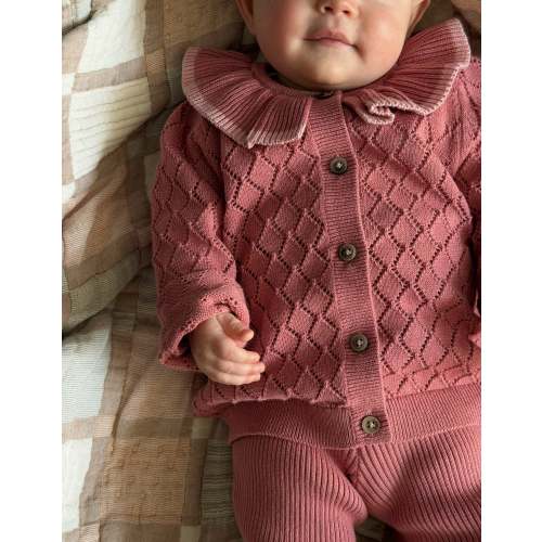 Pointelle Knitted Play Set-Vintage Rose