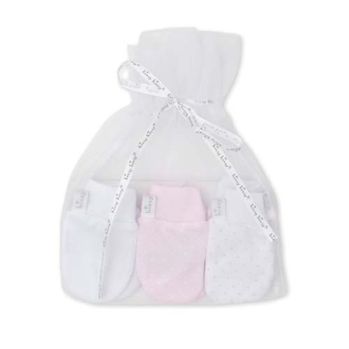 Pink Dot 3 Pack Mitts Set w/ Tulle Bag