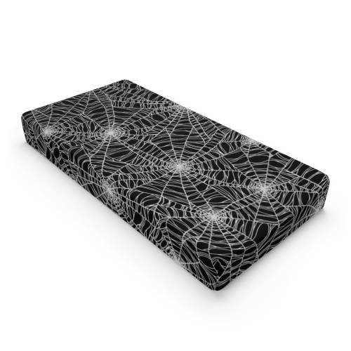 Halloween Changing Pad Cover, Goth spider web infant nursery decor, Spooky black widow changing table accessory macabre baby diaper table