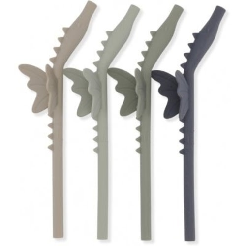 Konges Sløjd4 Pack Silicone Straws Dragon | Dinnerware – EnjoyKids Boutique