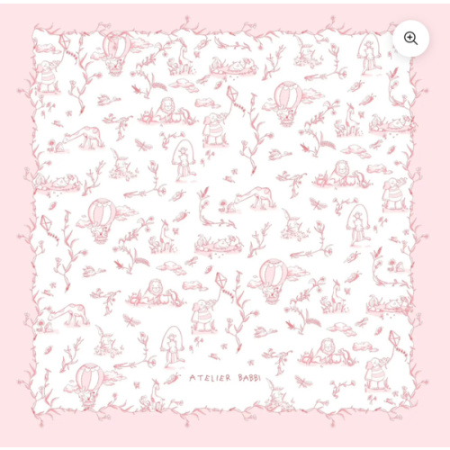 Toile De Jouy/Pink Muslin Swaddle | Double-Layer Baby Blanket