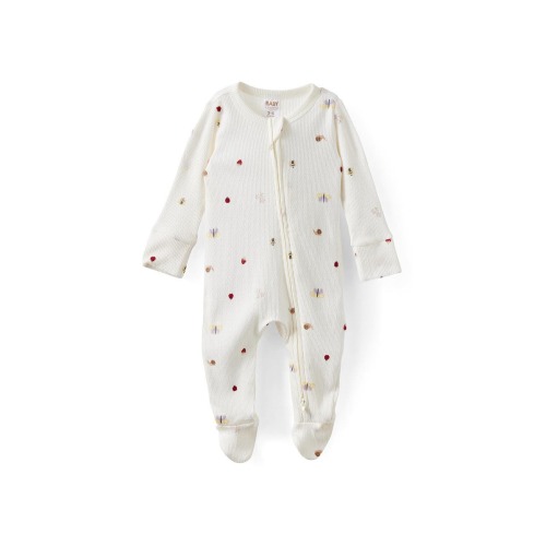 Organic Pointelle Zip All In One Romper, 0-3M