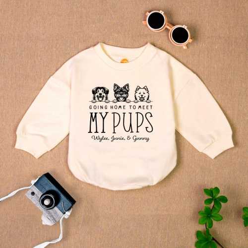 Personalized 'Meet My Pups' Baby Romper: Custom Dog Bodysuit