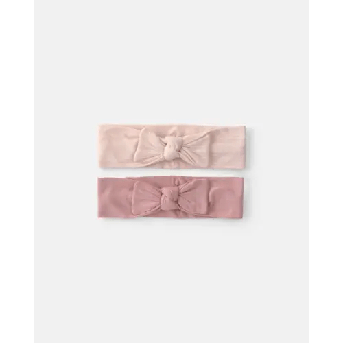 Baby Girl 2-Pack Bow PurelySoft™ Headwraps - Pink | Carter's