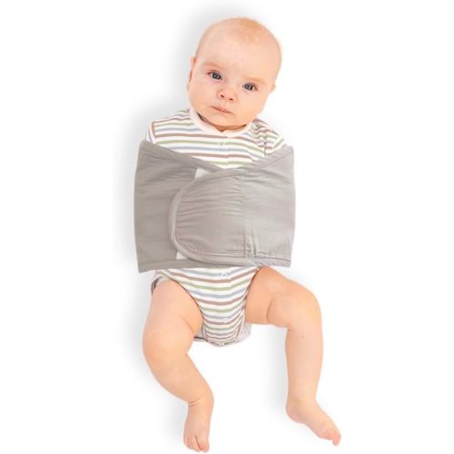 Baby Arm Swaddle | Adjustable Swaddle Wrap for Newborns and Infants – Dual-Wing Design Comfortably Secures Arms Only | Ultra-Soft Cotton (Grey, Small)